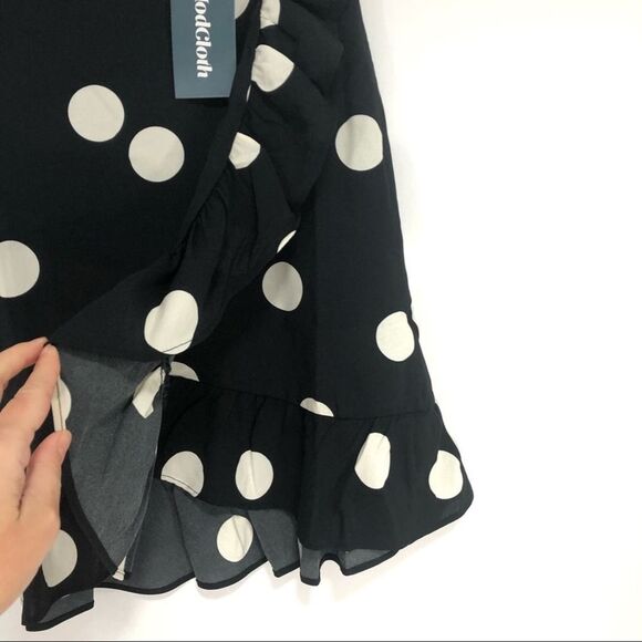 Modcloth It's a Wrap Ruffled A-Line Skirt Polka Dot - Picture 7 of 10